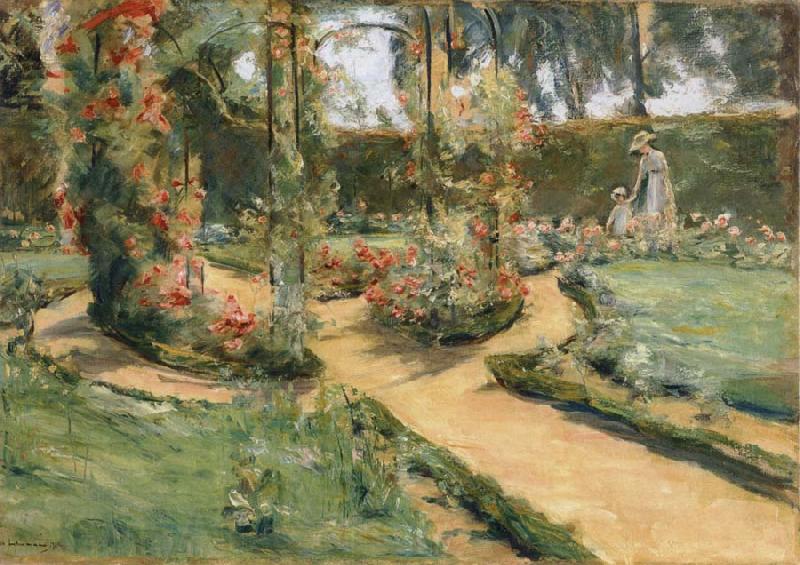 Max Liebermann The Rose Garden in Wannsee with the Artist-s Daughter and Granddaughter France oil painting art